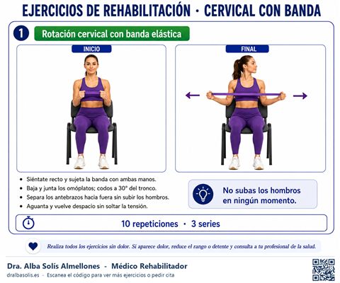Ficha de ejercicios: Cervical con banda elástica