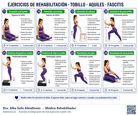 Ficha de ejercicios: Tobillo, Aquiles y fascitis plantar